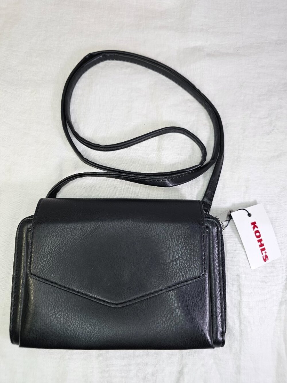 NWT Kohl’s Arista RFID-Blocking Pebbled Faux Leather Crossbody Wallet Bag Purse